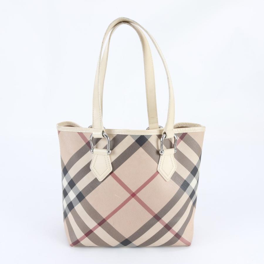 美品 バーバリー ノバ チェック レザー トート バッグ 肩掛け 