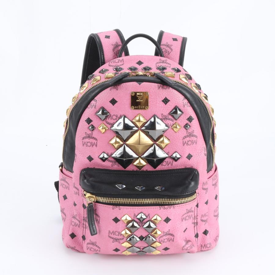 美品 MCM エムシーエム ヴィセトス スタッズ リュックサック バック