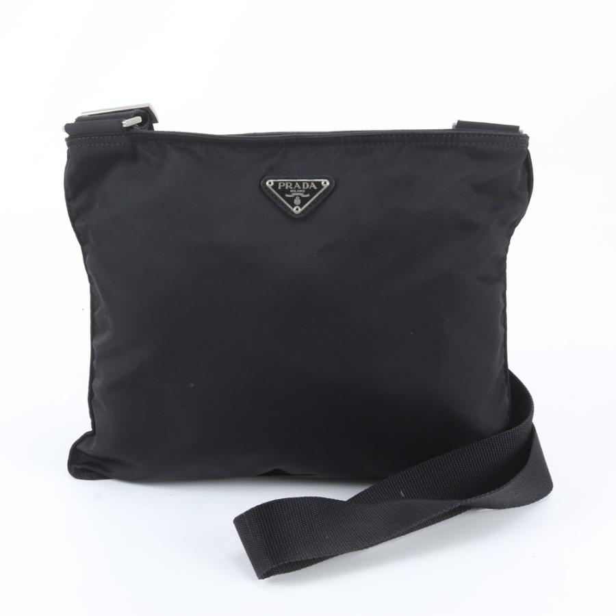 美品 プラダ テスート ナイロン トライアングルロゴ レザー ショルダー