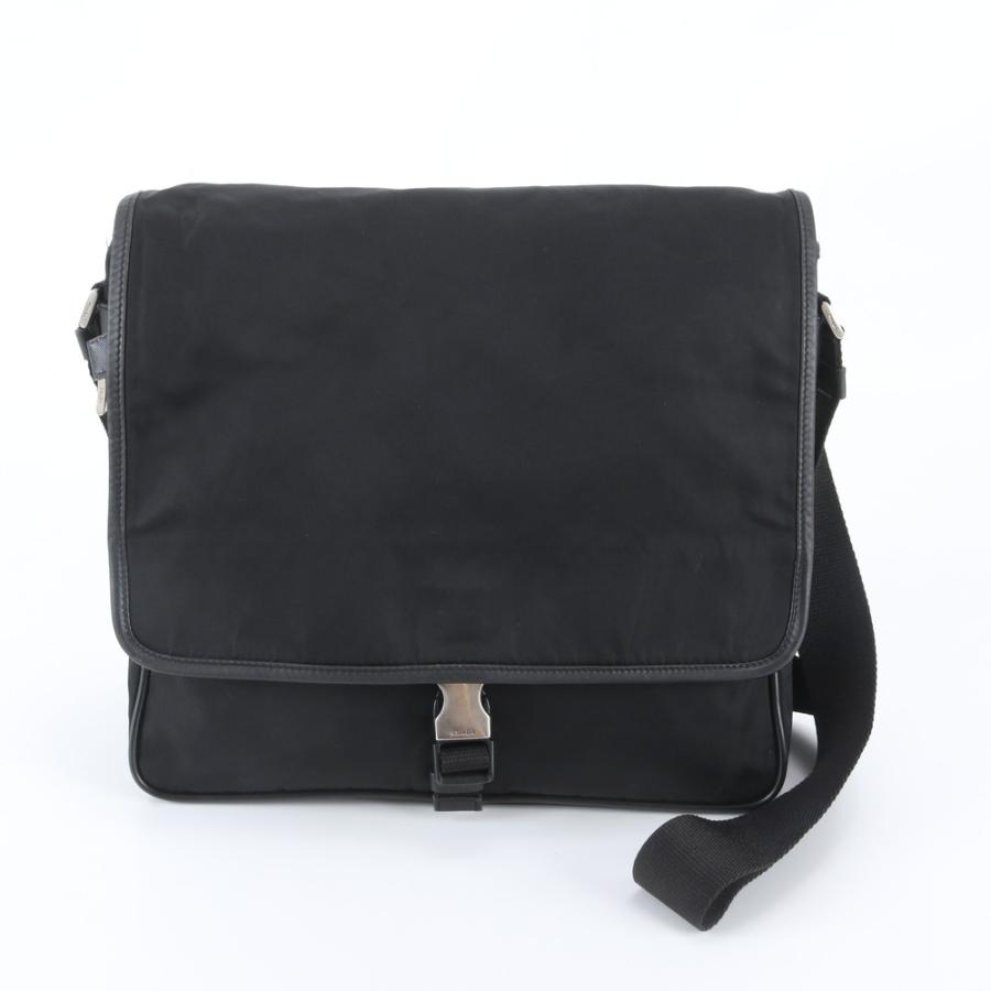 美品 プラダ 白タグあり テスート ナイロン トライアングルロゴ レザー