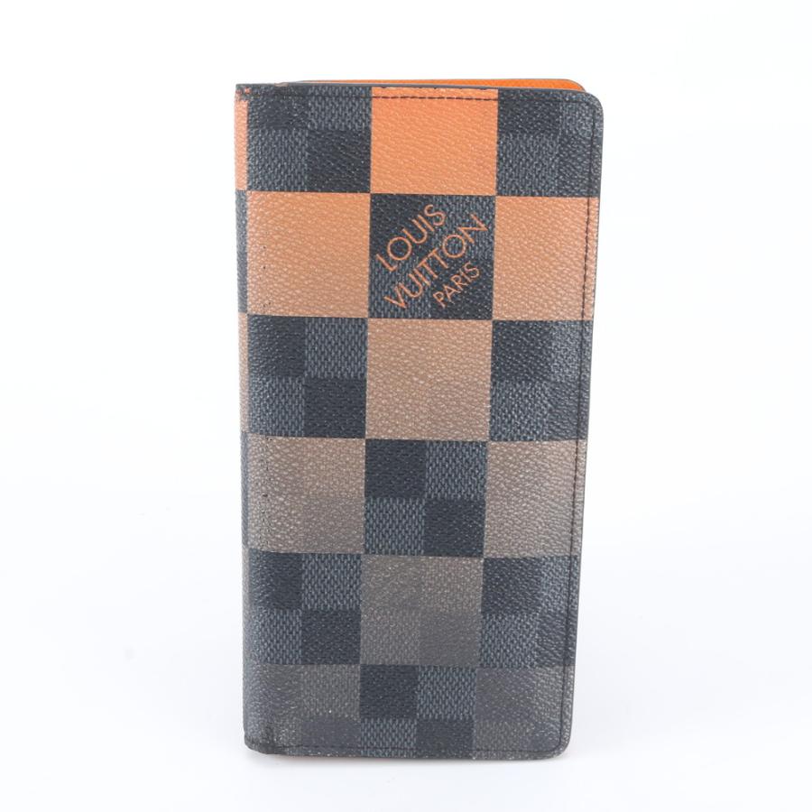 メンズ 【美品】ルイヴィトン 長財布 ダミエ ポルトフォイユ ブラザ 二