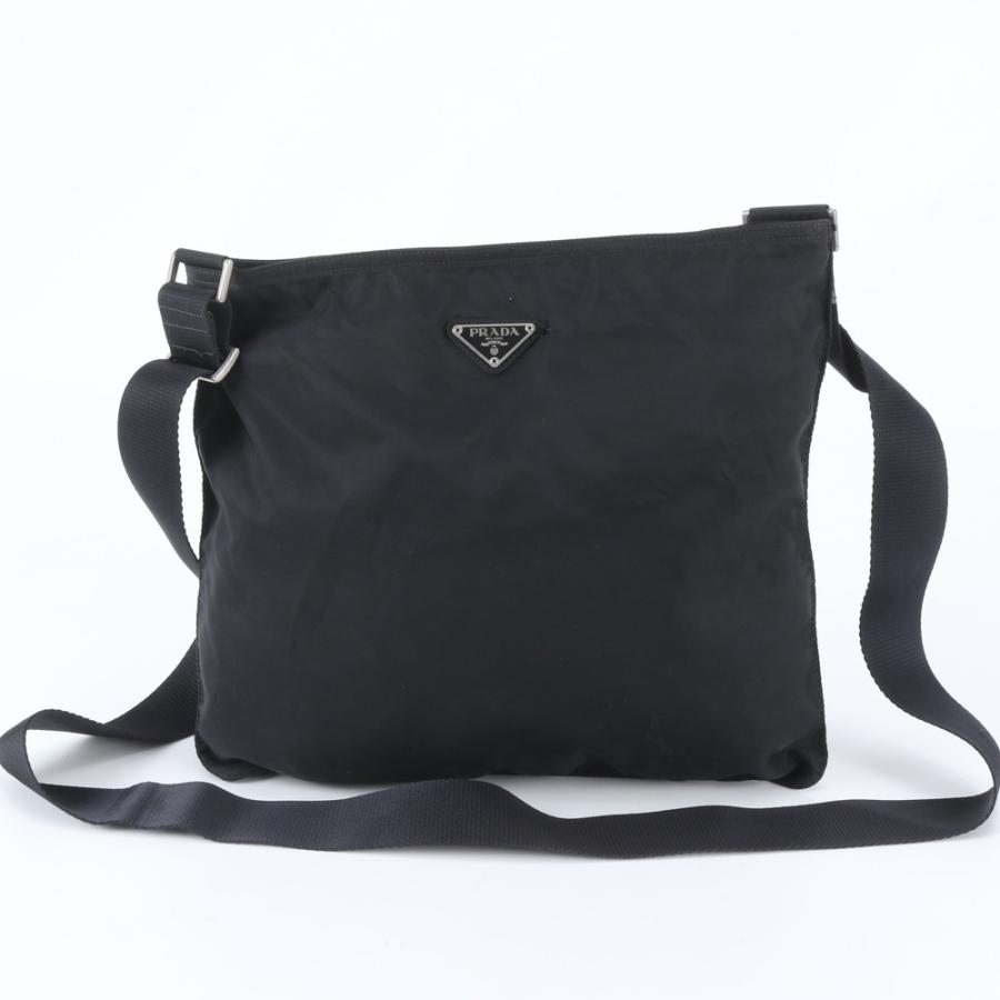 美品 プラダ テスート ナイロン トライアングルロゴ レザー ショルダー 