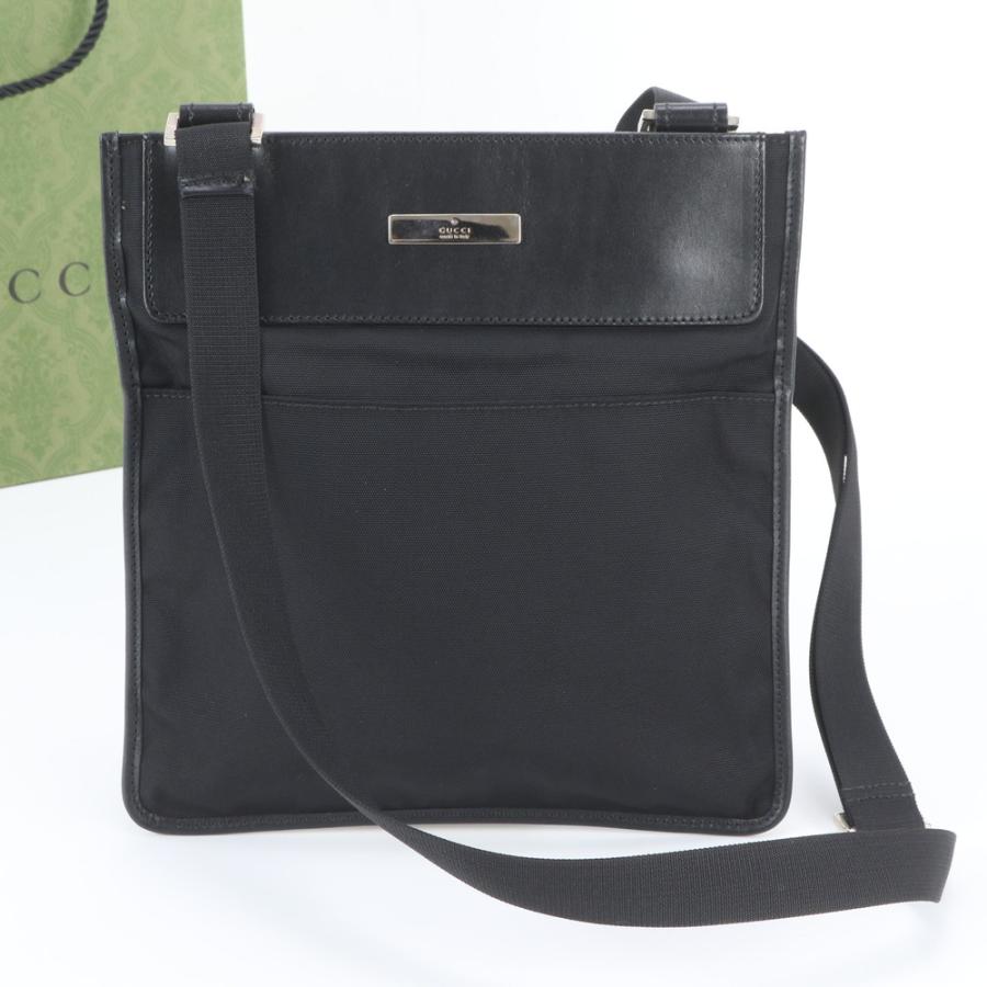 美品 グッチ GG キャンバス 019 0348 レザー ショルダーバッグ 斜め 