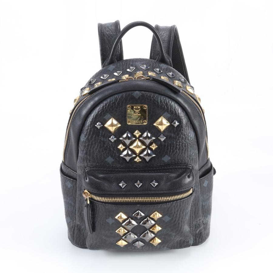 美品 MCM エムシーエム ヴィセトス スタッズ リュックサック リュック 