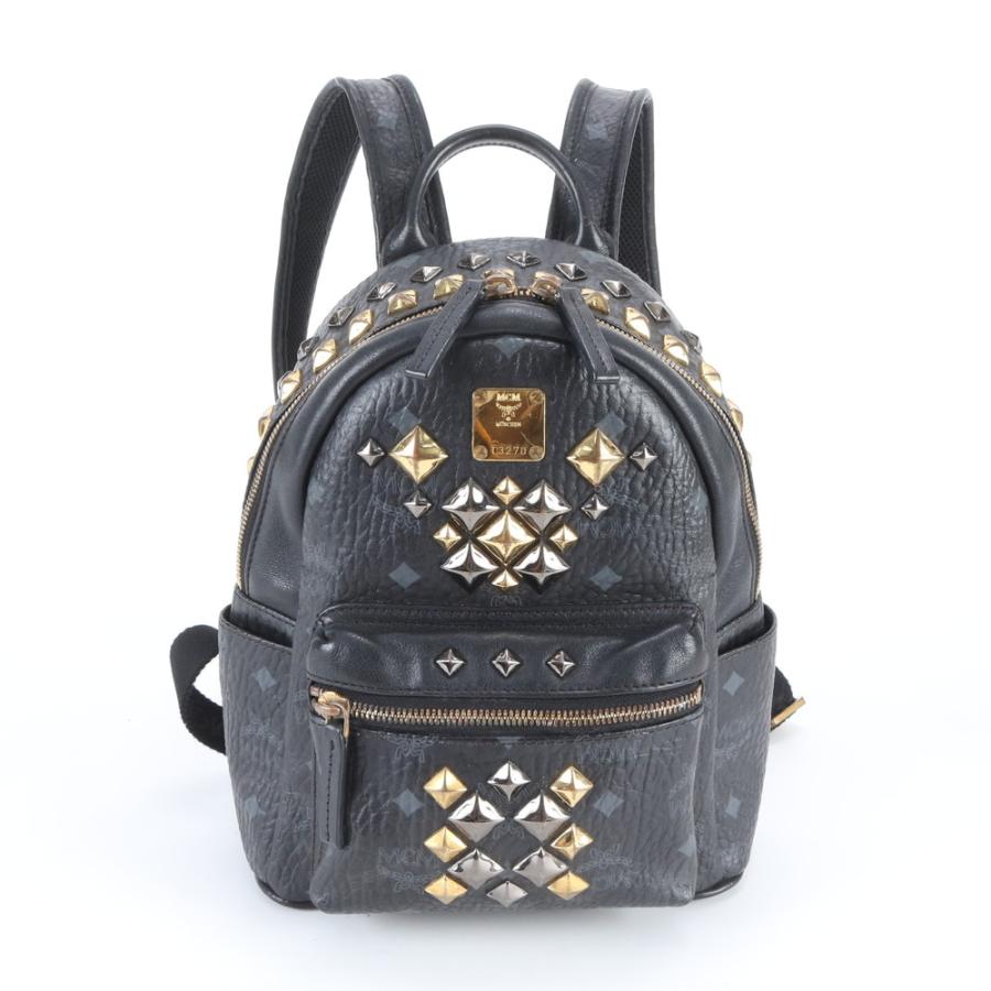 美品 MCM エムシーエム ヴィセトス スタッズ リュックサック