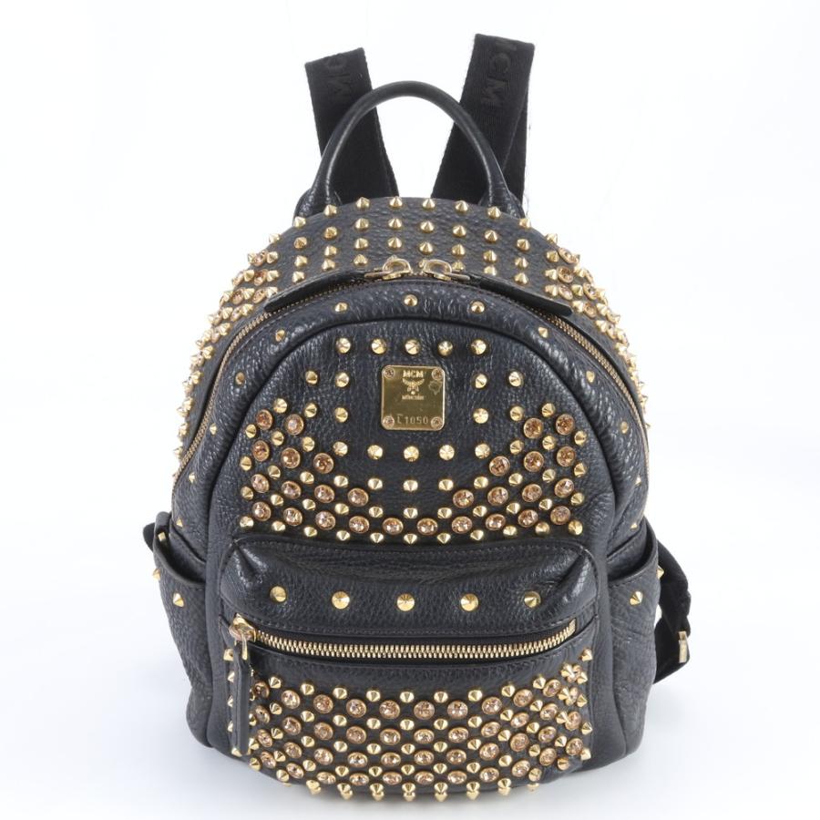 美品 MCM エムシーエム ヴィセトス スタッズ リュックサック リュック 