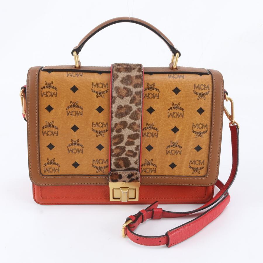 美品 MCM エムシーエム ヴィセトス ヴェロニカ ハラコ レザー 2WAY 