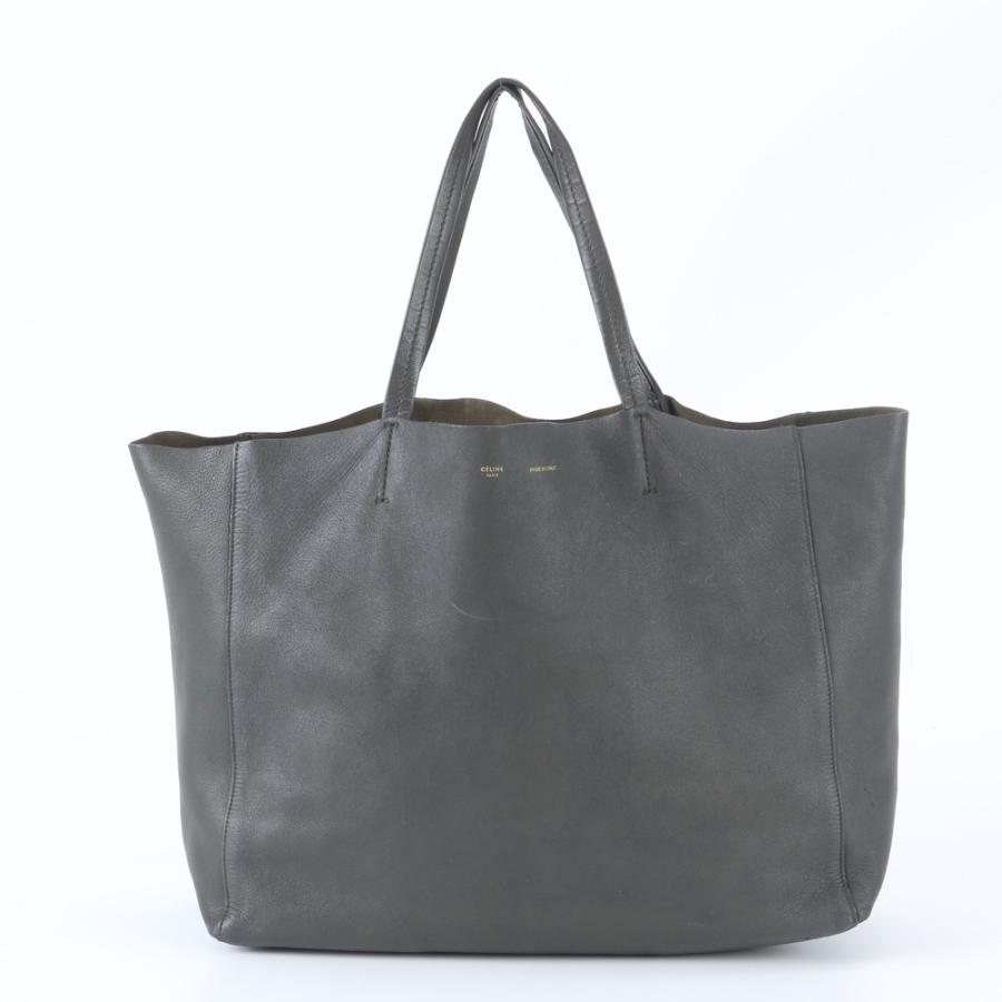 美品 セリーヌ ホリゾンタル カバ レザー トート バッグ 肩掛け