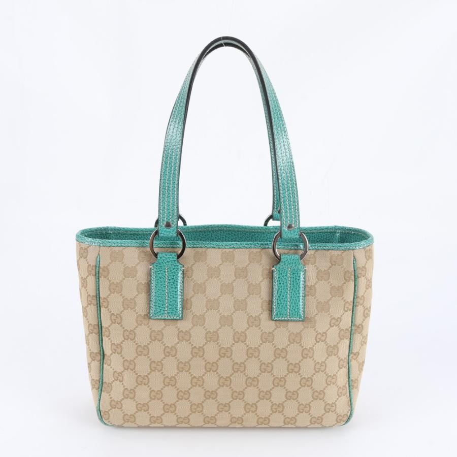 美品 グッチ GGキャンバス 113019 レザー トート バッグ 肩掛け 
