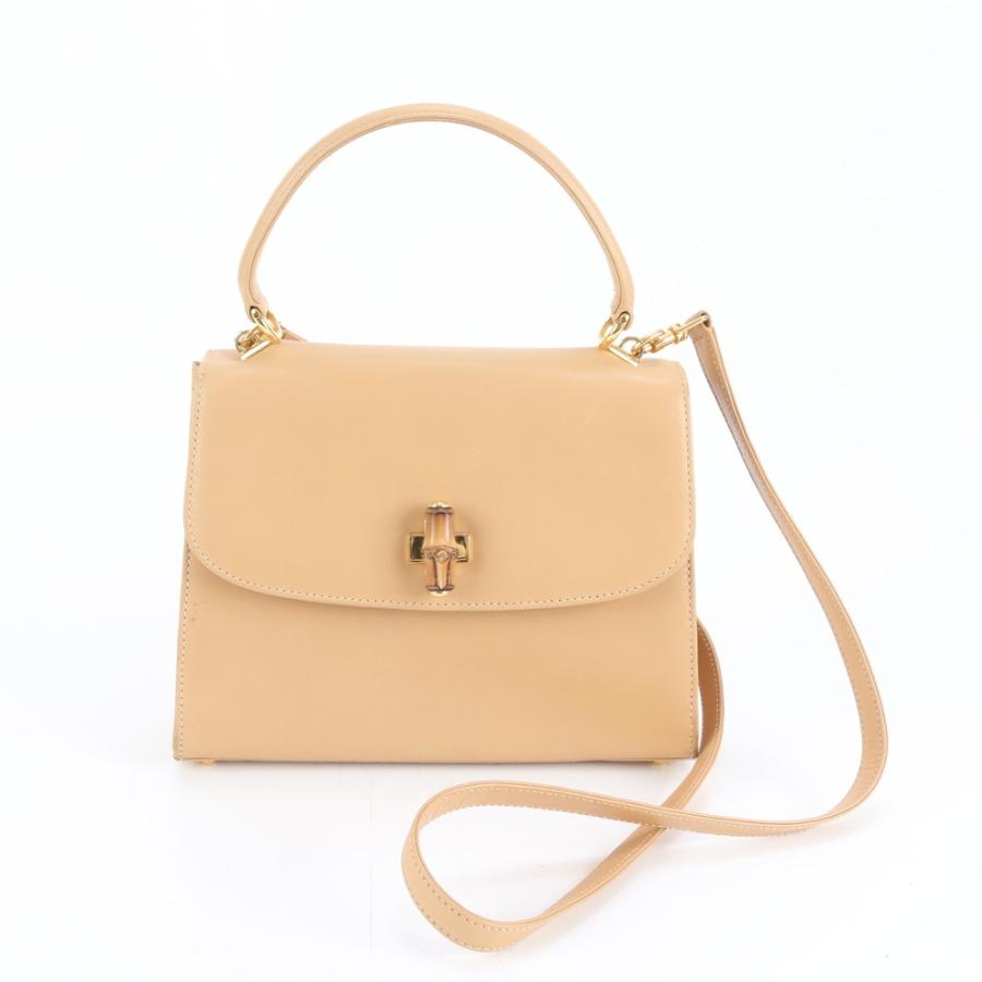 美品 ヴィンテージ グッチ バンブー 000 406 レザー 2WAY ショルダー