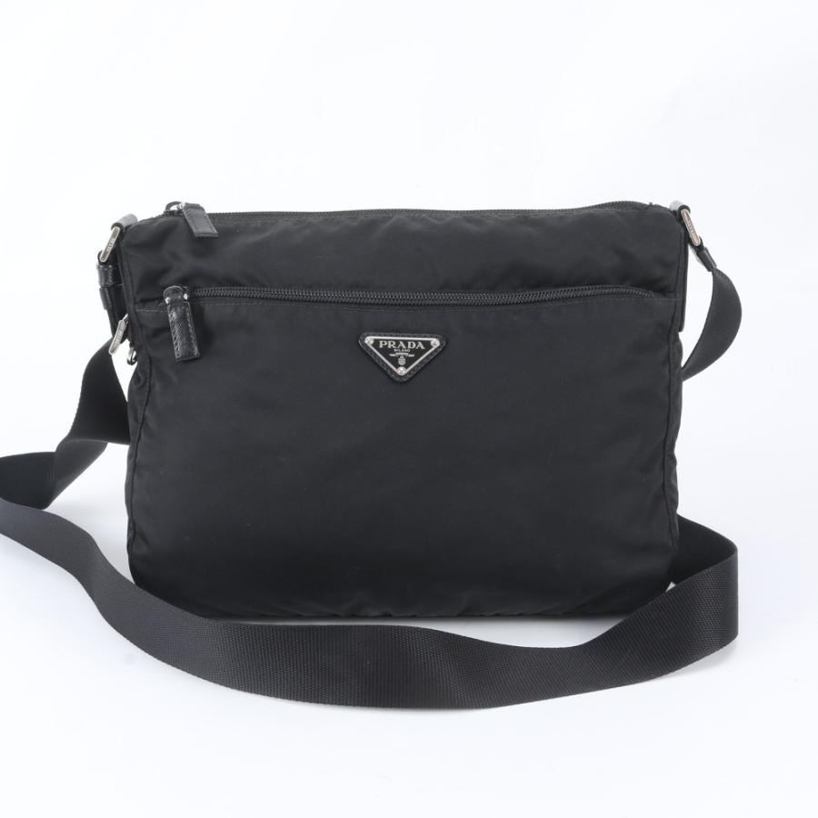 美品 プラダ テスート ナイロン トライアングルロゴ レザー ショルダー
