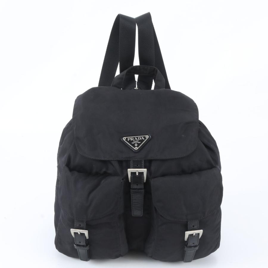 プラダ PRADA テスートナイロン リュック バックパック ブラック SV金具 プラダ テスート ナイロン トライアングルロゴ レザー リュックサック