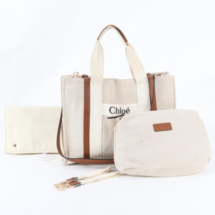 美品 クロエ C90406 レザー キャンバス 2WAY ショルダーバッグ 斜め 