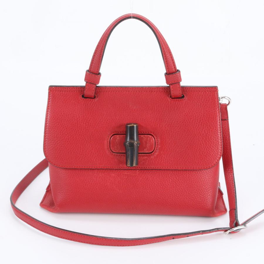 美品 グッチ バンブー デイリー 370831 レザー 2WAY ショルダーバッグ 