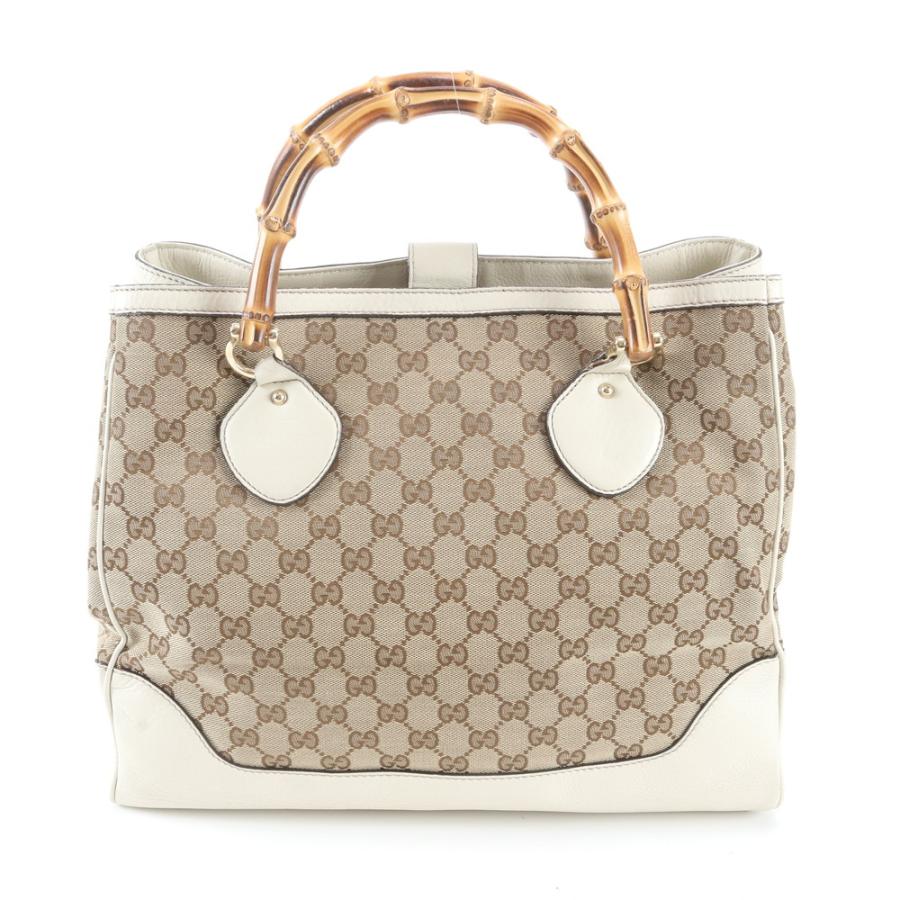 n様 美品 グッチ バンブー GGキャンバス 282317 レザー トート バッグ