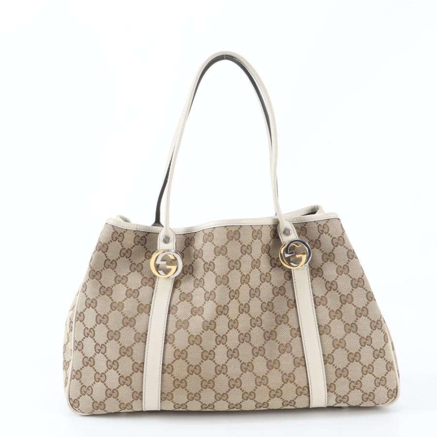 美品 グッチ GGキャンバス GGツインズ 232957 レザー トート バッグ 