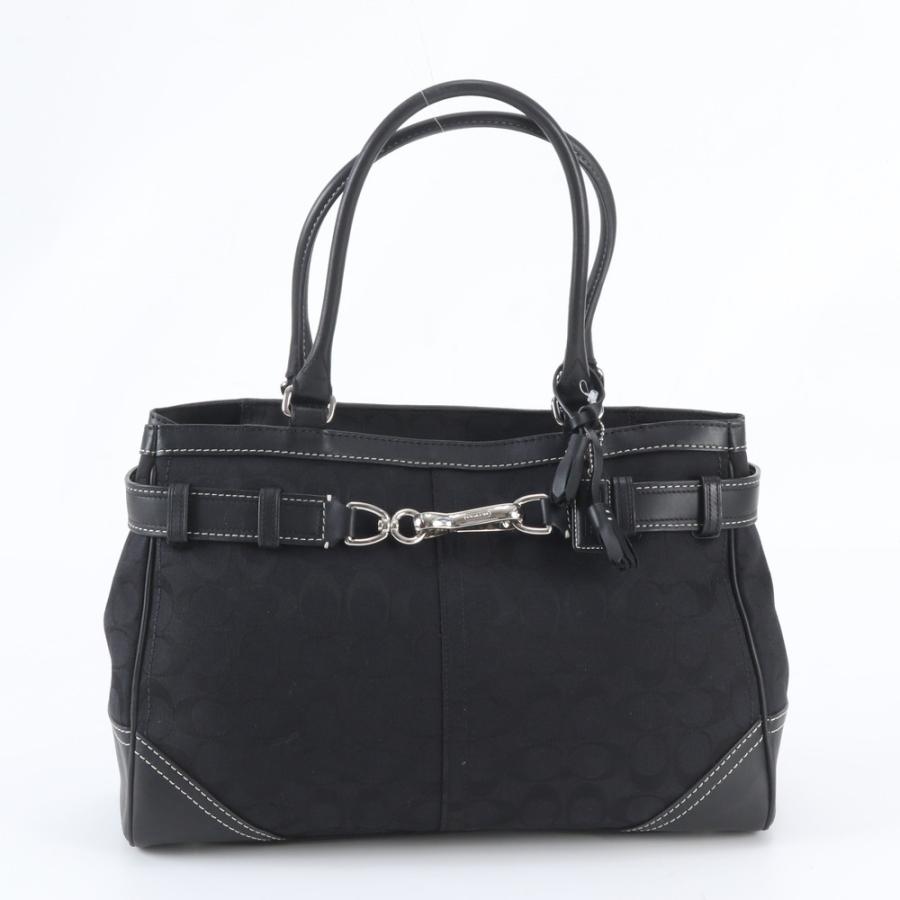【美品】COACH コーチ ハンプトンズレザー トートバッグ 黒 肩掛け A4可 美品 コーチ シグネチャー ハンプトンズ レザー トート バッグ 肩掛け