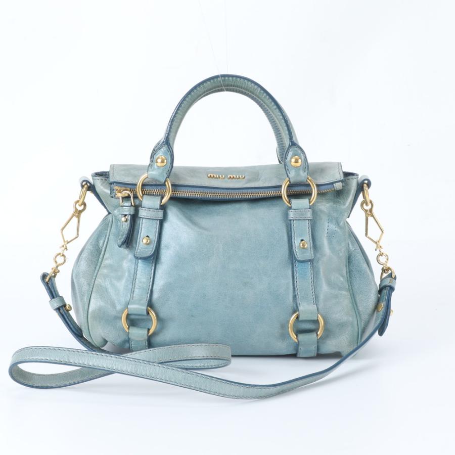 美品 ミュウミュウ ヴィッテロリュクス レザー 2WAY ショルダーバッグ