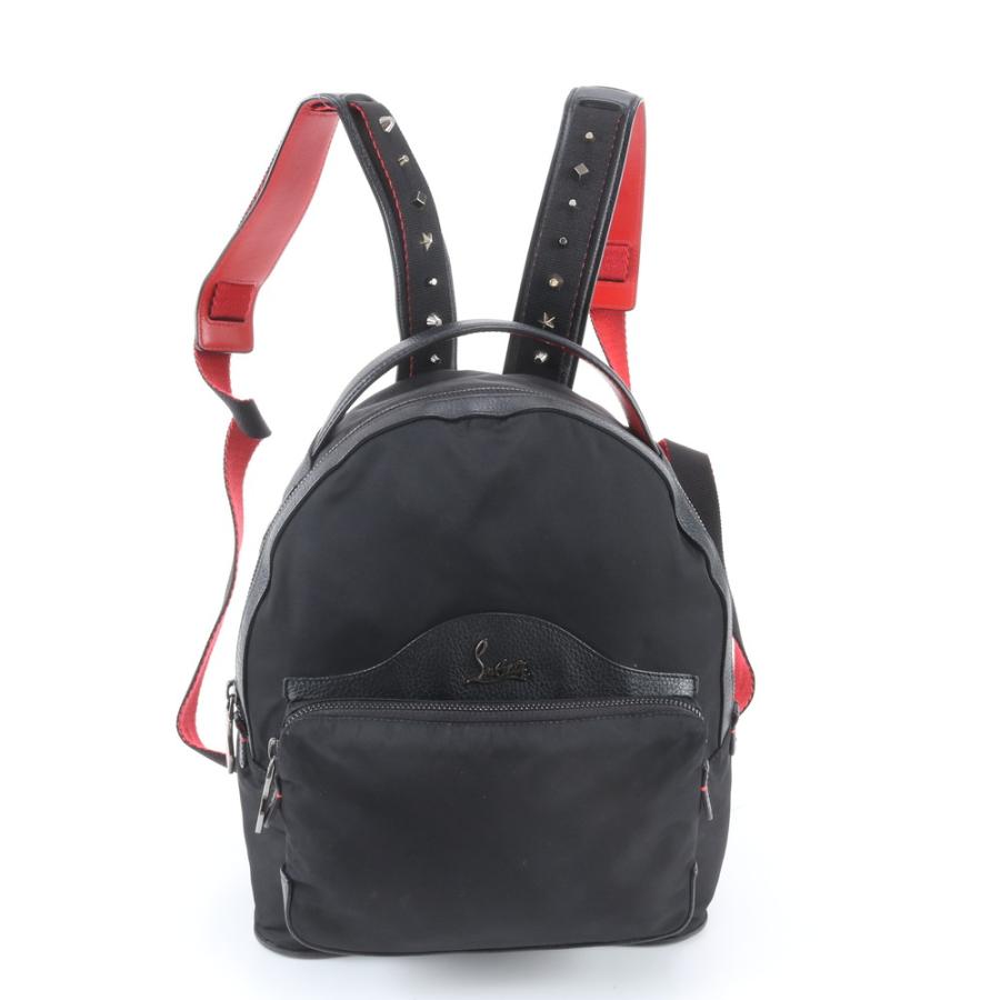 極美品 クリスチャンルブタン バックルビ スモール スタッズ レザー 