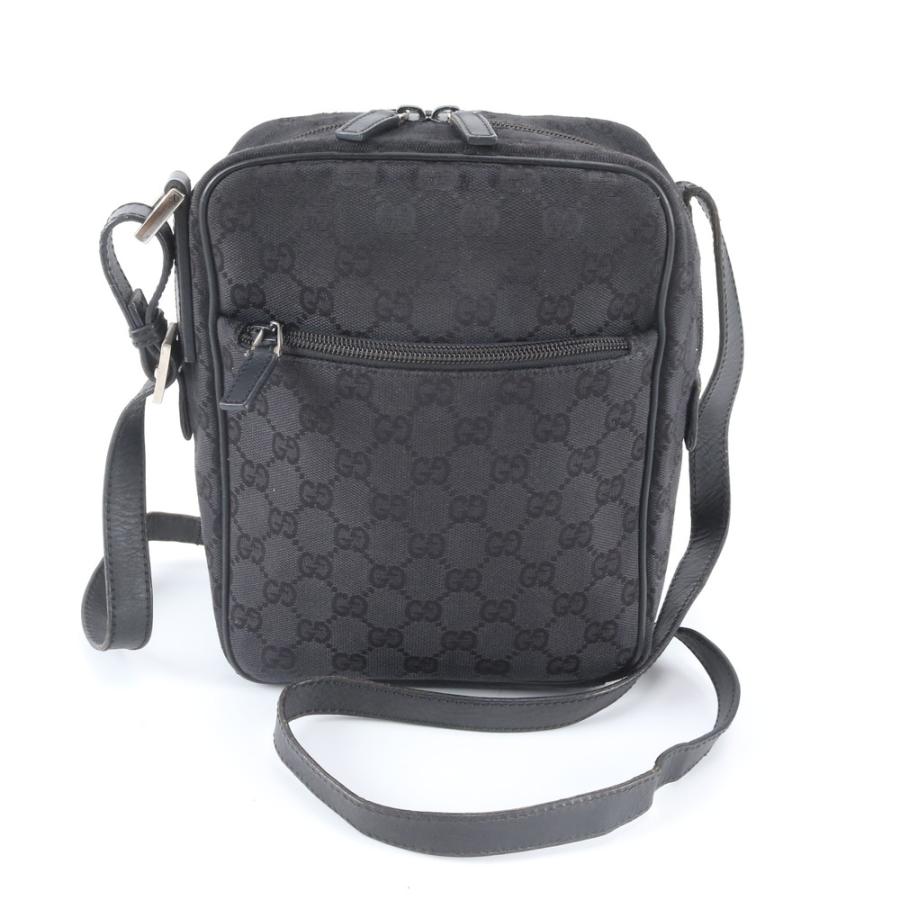 美品 グッチ GGキャンバス 018.1612 レザー ショルダーバッグ 斜め掛け