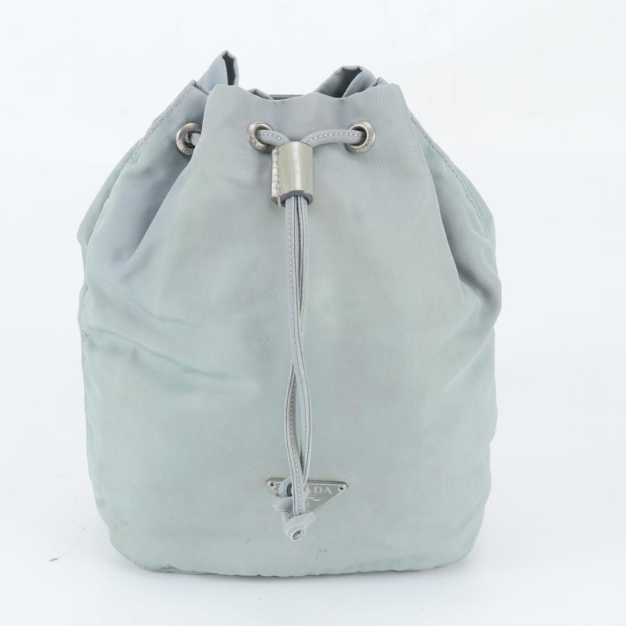 美品 プラダ テスート ナイロン トライアングルロゴ 巾着 型 バッグ