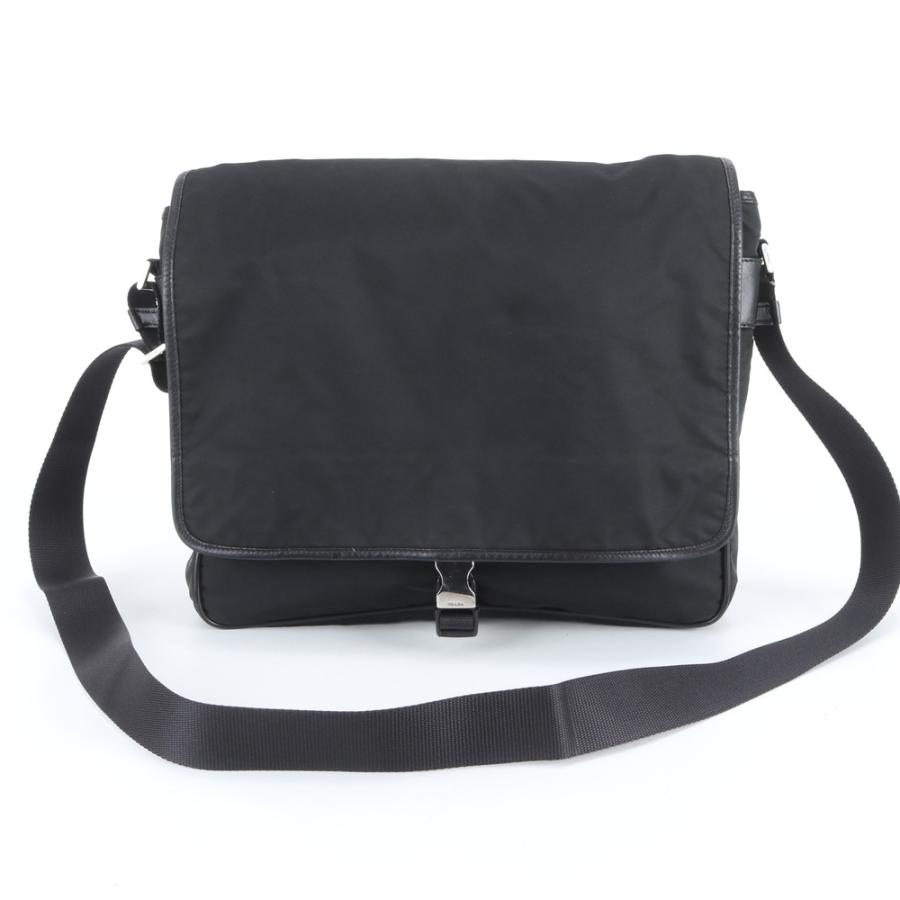 美品 プラダ テスート ナイロン トライアングルロゴ レザー ショルダー