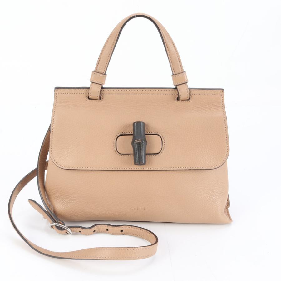 美品 グッチ バンブー デイリー 370831 レザー 2WAY ショルダーバッグ