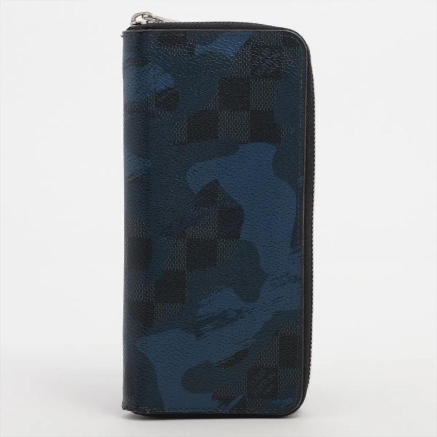美品 ルイヴィトン ダミエ コバルト カモフラージュ ジッピー ウォレット ヴェルティカル レザー 長財布 メンズ MMM EI100-6 美品 ルイヴィトン ダミエ コバルト カモフラージュ ジッピー