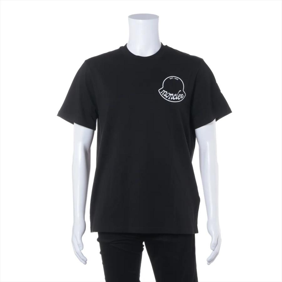 極美品 モンクレール ロゴ プリント 半袖 Tシャツ ブラック 黒 L 