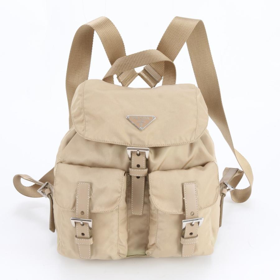 美品 プラダ テスート ナイロン トライアングルロゴ レザー リュック