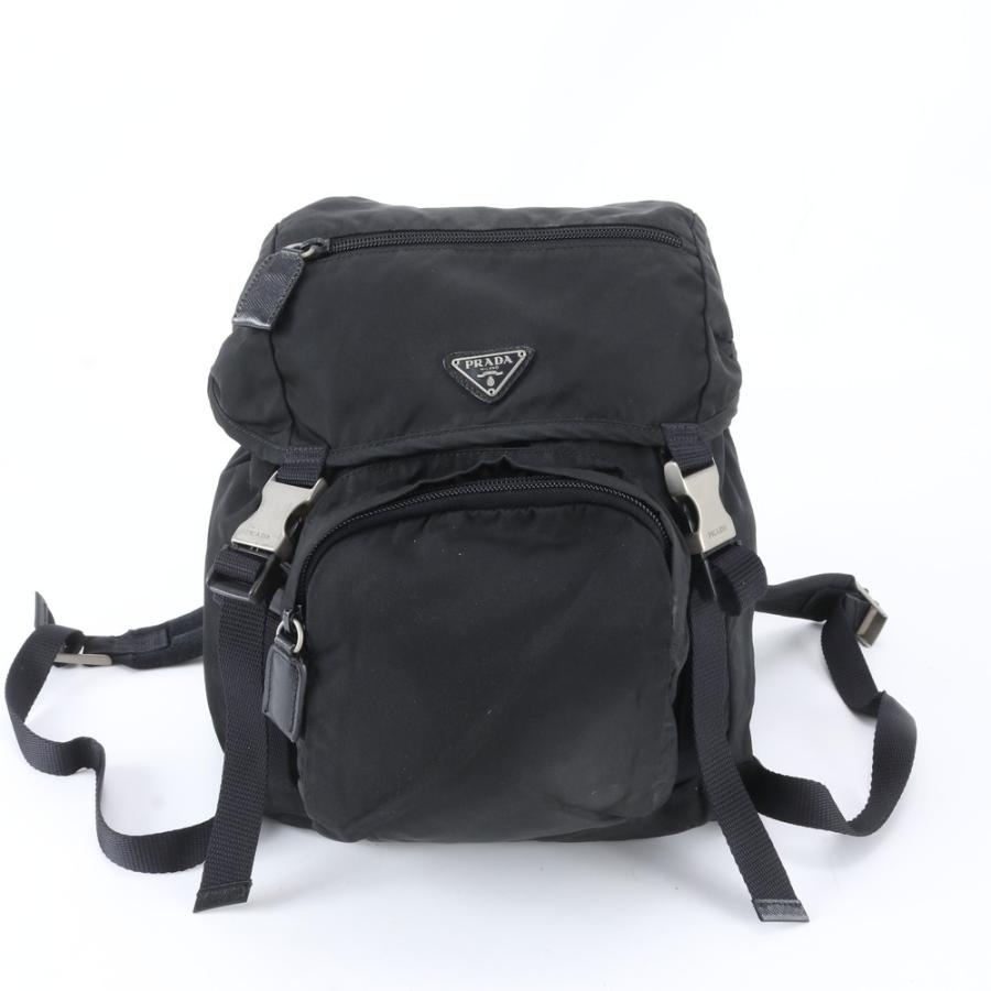 美品 プラダ テスート ナイロン トライアングルロゴ レザー リュック