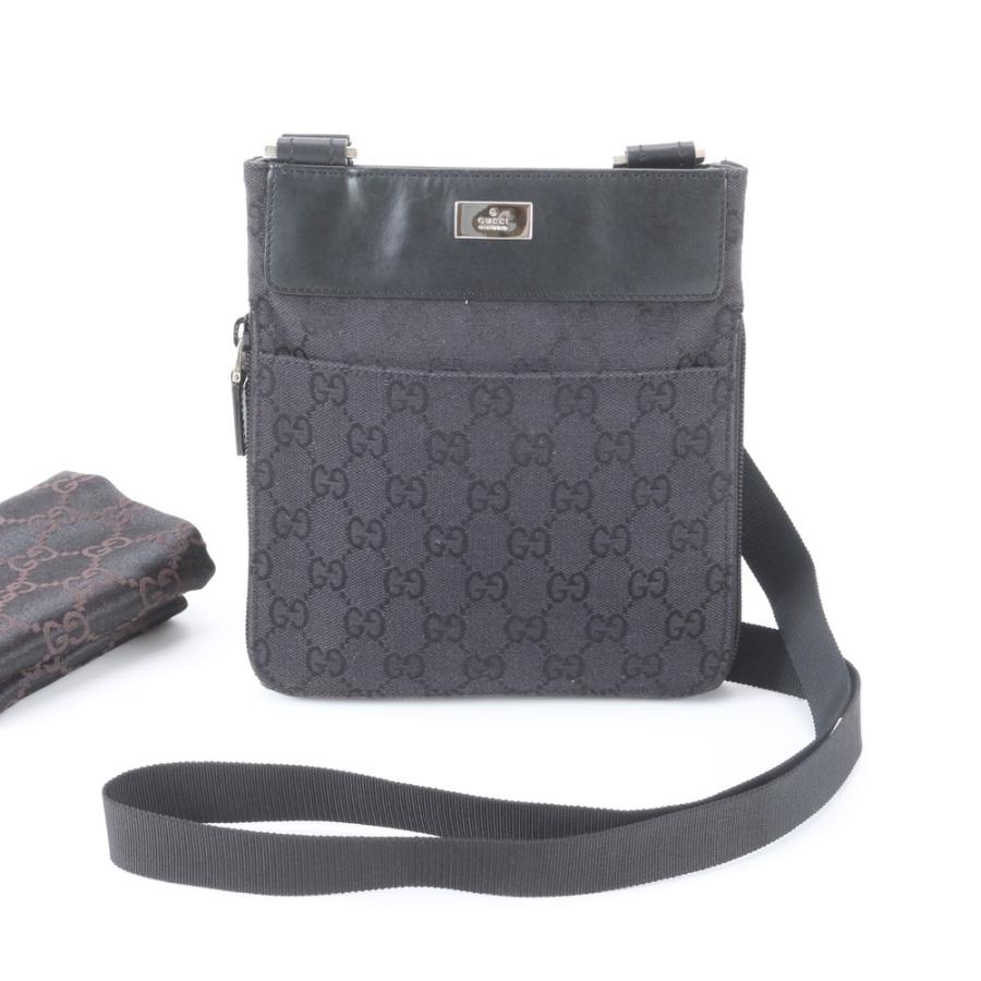 極美品 グッチ GGキャンバス 019 0349 レザー ショルダーバッグ 斜め 