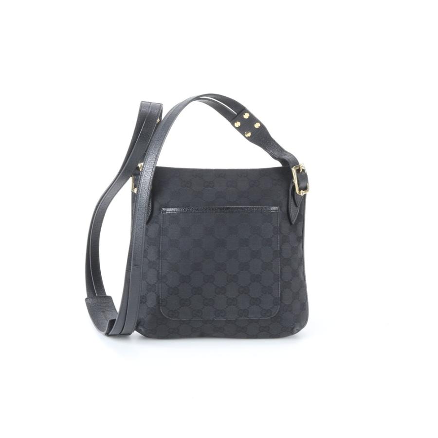 美品 グッチ GGキャンバス 115514 レザー ショルダーバッグ 斜め掛け