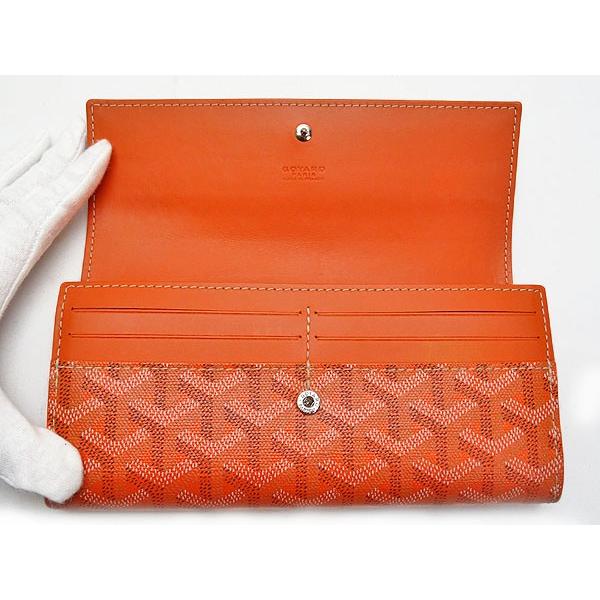 GOYARD（ゴヤール） 美品 ヴァレンヌ 二つ折り長財布 オレンジ PVC