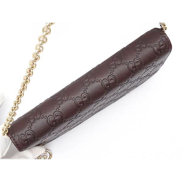 グッチシマ 未使用 グッチ シマ Gチャーム付 チェーンウォレット 二