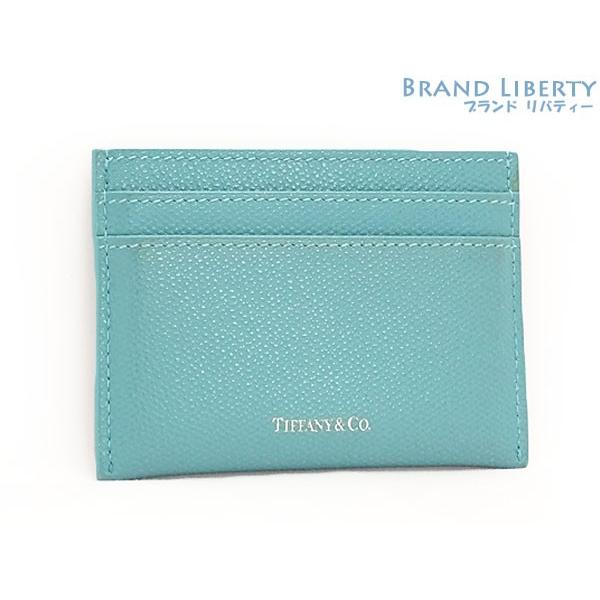 【美品】TIFFANY 名刺入れ カードケース ブルー　レザー　レディース TIFFANY&Co.（ティファニー） 超美品 レザー カードケース パスケース