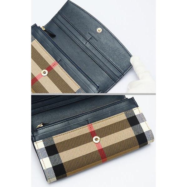 BURBERRY 未使用 バーバリー ハウスチェック＆レザー コンチネンタル 