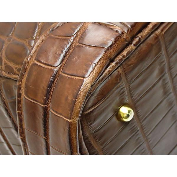 美品　JRA認定　マットクロコダイルレザー　センター取り　ミニボストンバッグ　黒 美品 JRA マット ソフト クロコダイル ミニボストンバッグ