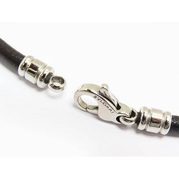 BVLGARI（ブルガリ） 超美品 レザー チョーカー ネックレス ブラック