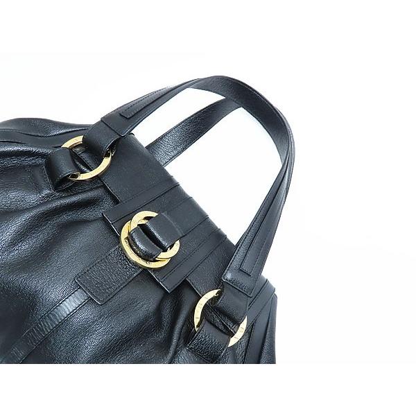 BVLGARI（ブルガリ） 美品 ドッピオトンド レザー ハンドバッグ