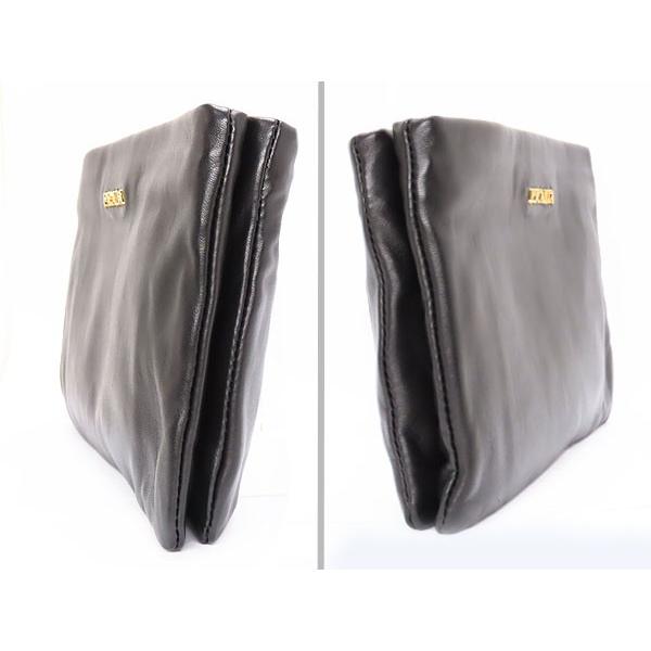 思わず買いたくなる！プラダ ナッパ レザー ダブルクラッチ セカンドバッグ ポーチ クラッチバッグ ブラック ラムレザー BP0635 むくみ対応