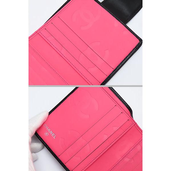 CAMBON 美品 シャネル カンボンライン ココマーク がま口 二つ折り財布