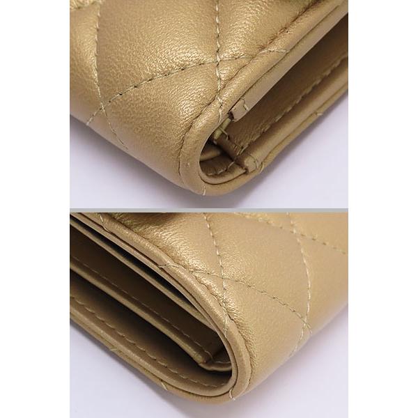 【未使用品】シャネル マトラッセ 三つ折り財布 コンパクトウォレット ゴールド マトラッセ 激レア未使用 シャネル ココマーク スモール フラップ