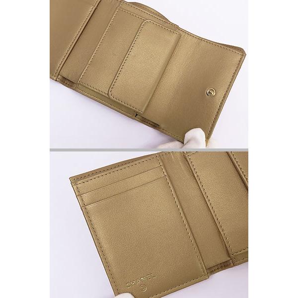 【未使用品】シャネル マトラッセ 三つ折り財布 コンパクトウォレット ゴールド マトラッセ 激レア未使用 シャネル ココマーク スモール フラップ
