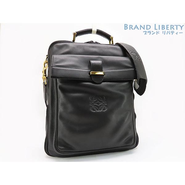 LOEWE 美品 ロエベ アナグラム レザー ヴィンテージ 2WAY ハンドバッグ 