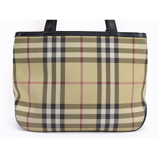 バーバリーロンドンチェック柄ハンドバッグ PVCレザーイタリア製
