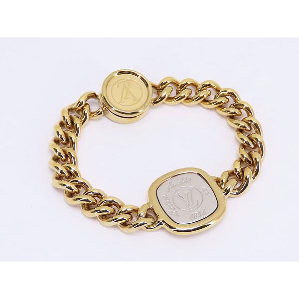 LOUIS VUITTON ほぼ新品 ルイヴィトン ブレスレット ID LV チェーン  