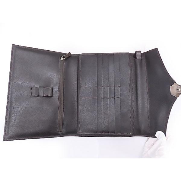 新品同様 ダンヒル サイドカー セカンドバッグ ハンドバッグ クラッチバッグ ダークブラウン カーフレザー dunhill（ダンヒル） 新品同様 サイドカー セカンドバッグ