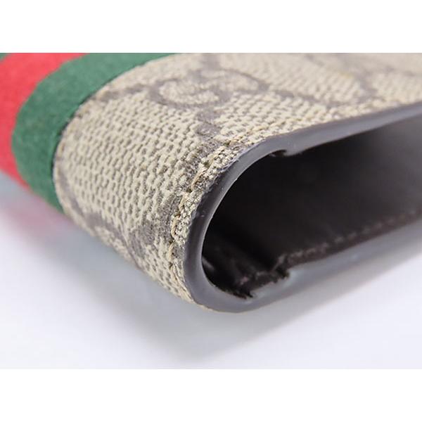 箱付✨グッチ 折り財布  GGスプリーム シェリーライン PVC 408826 GUCCI（グッチ） 新古品 GGスプリーム ニューウェブ シェリーライン 二