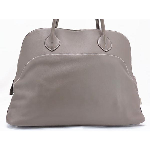 HERMES ボリード グレー レザーハンドバッグ ボリード 超美品 エルメス ボリードリラックス35 ハンドバッグ トート